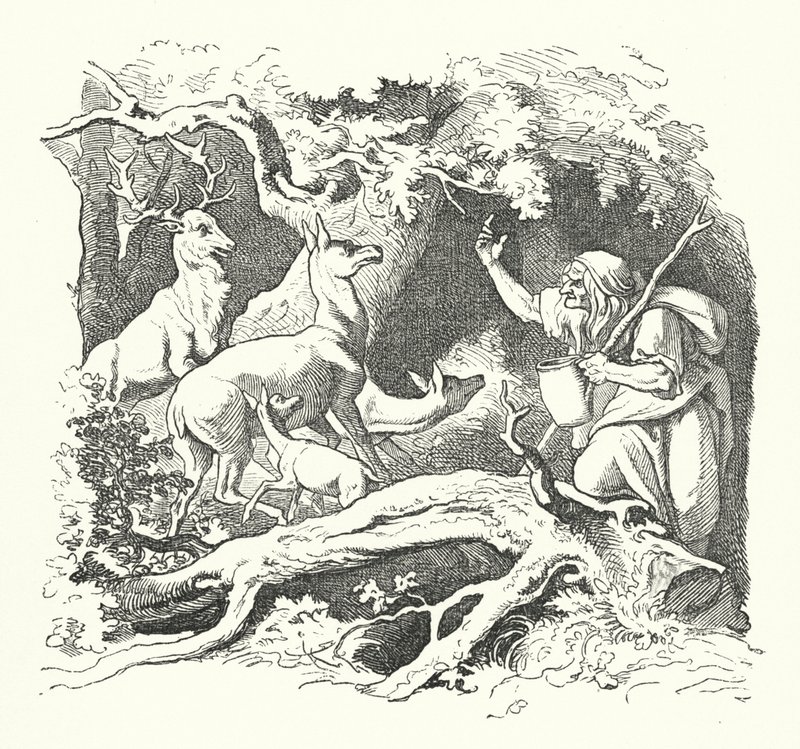 Cadı ve Kralın Çocukları (gravür) by German School