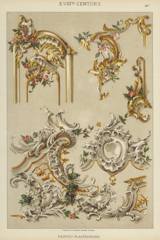 XVIII.Yüzyıl, Boyalı Sıva (renkli lito) by German School