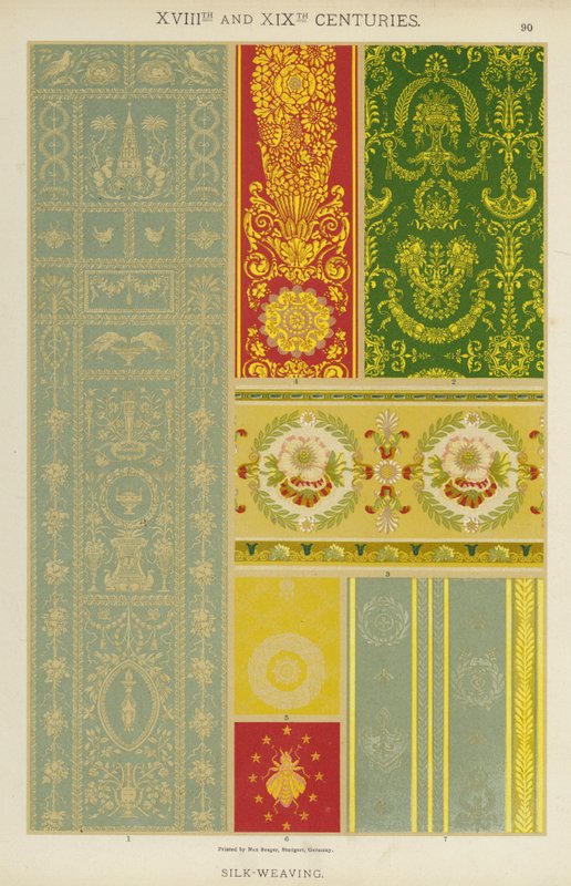 XVIII. ve XIX. Yüzyıllar, İpek Dokuma (renkli lito) by German School