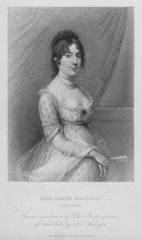 Bayan James Madison, Dolly Paine (gravür) by Gilbert (after) Stuart