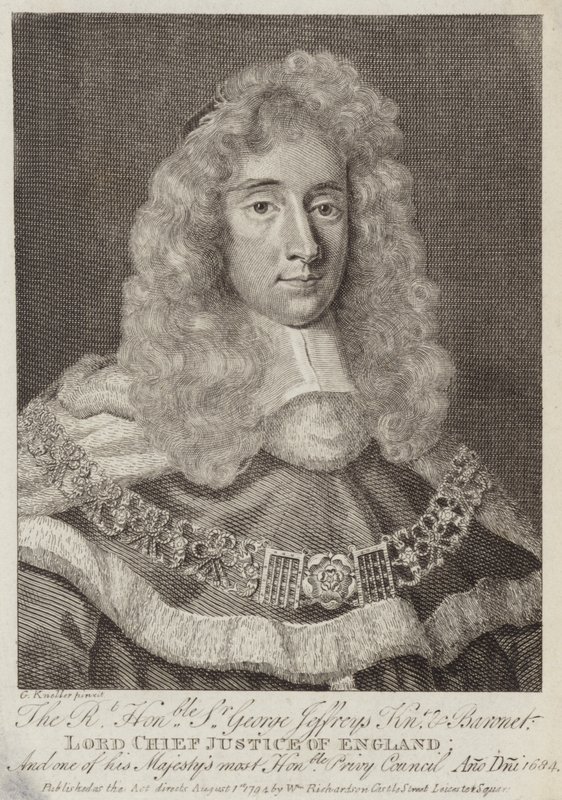 ಸರ್ ಜಾರ್ಜ್ ಜೆಫ್ರೀಸ್, ವೆಲ್ಷ್ ನ್ಯಾಯಾಧೀಶ ಟರ್ಕಿ by Godfrey Kneller
