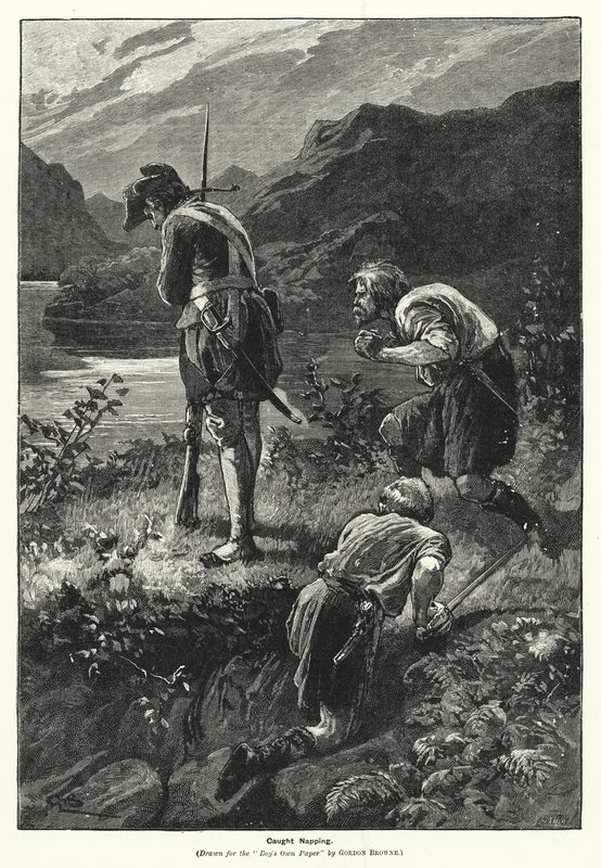 Uyuklarken yakalandı (gravür) by Gordon Frederick (after) Browne
