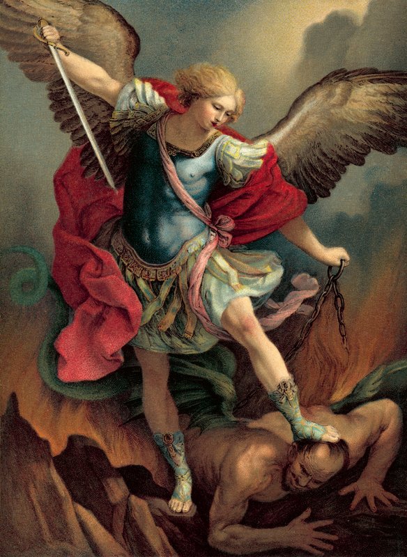 Baş melek, Michael (chromolitho) by Guido Reni