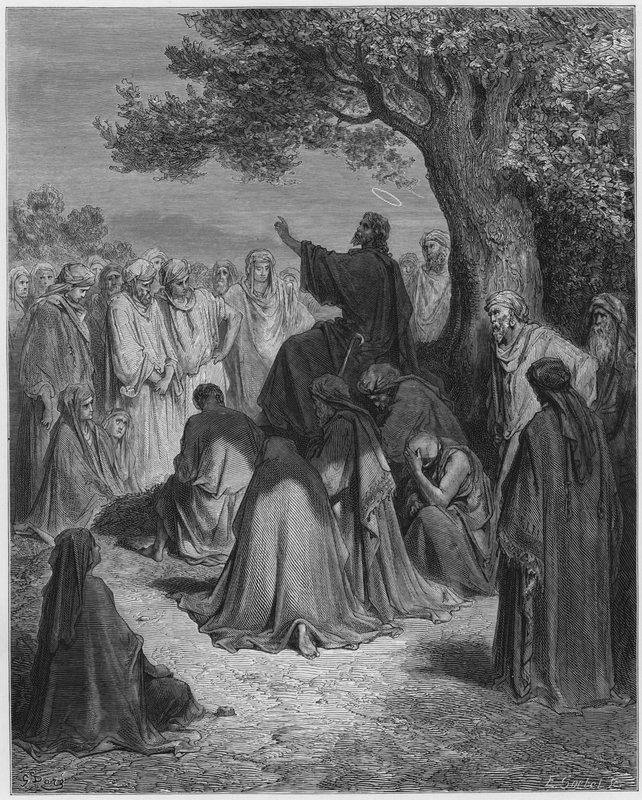 Gustave Dore Bible: Jesus preaching to the multitude  by Gustave Dore
