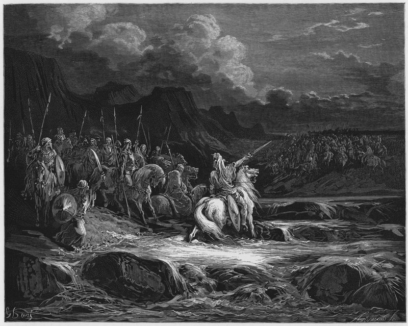 Gustave Dore Bible: Judas Maccabeus pursuing Timotheus  by Gustave Dore