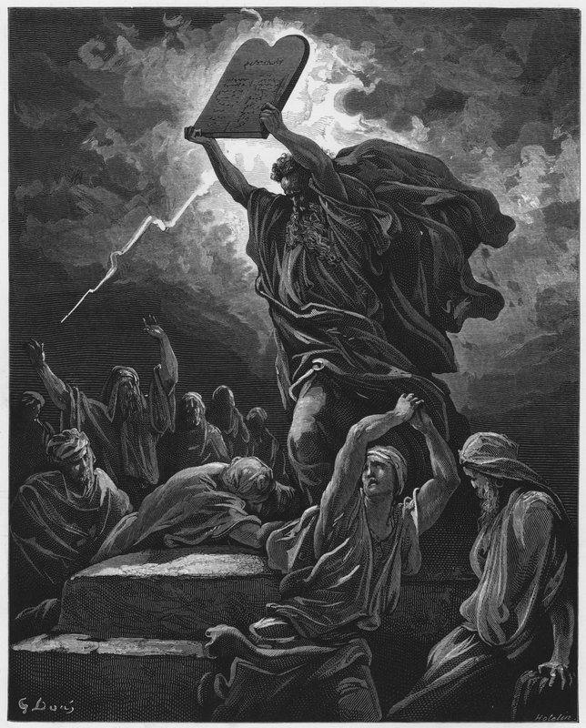 Gustave Dore Bible: Moses breaking the Tables of the Law  by Gustave Dore