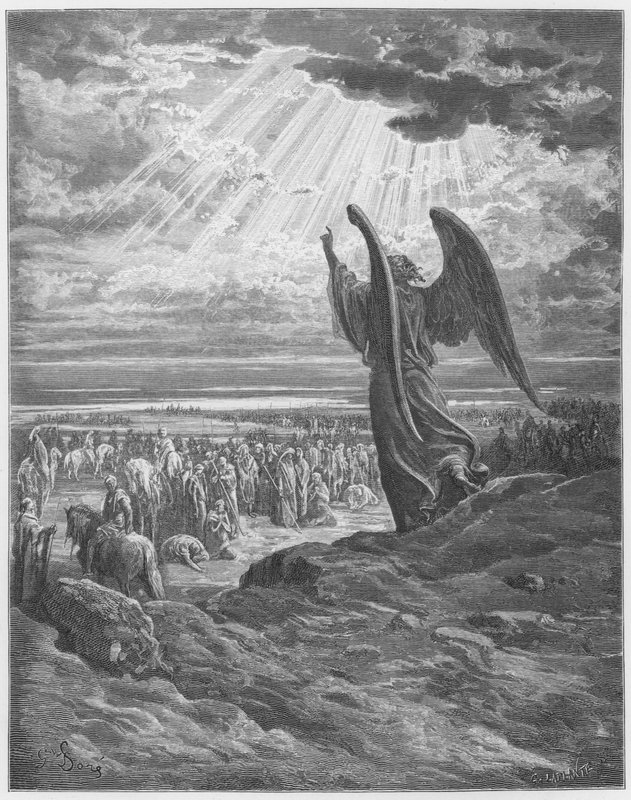 Gustave Dore Bible: The Angel appearing to Joshua  by Gustave Dore