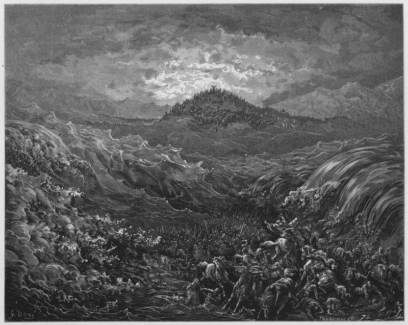 Gustave Dore Bible: The Egyptians drowned in the Red Sea  by Gustave Dore