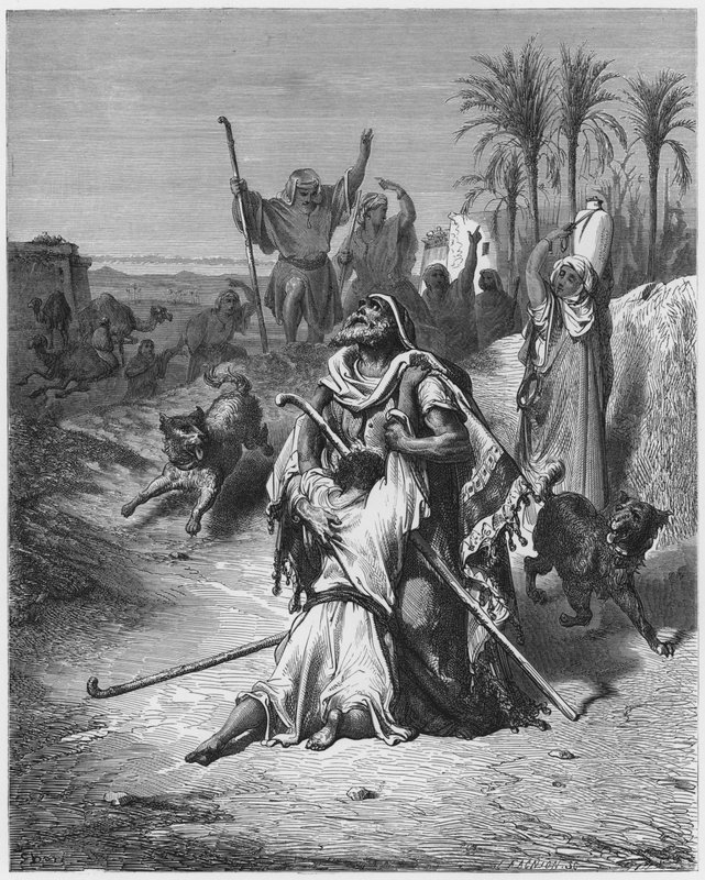Gustave Dore Biblían: Lasarus við dyr ríkra manna by Gustave Dore
