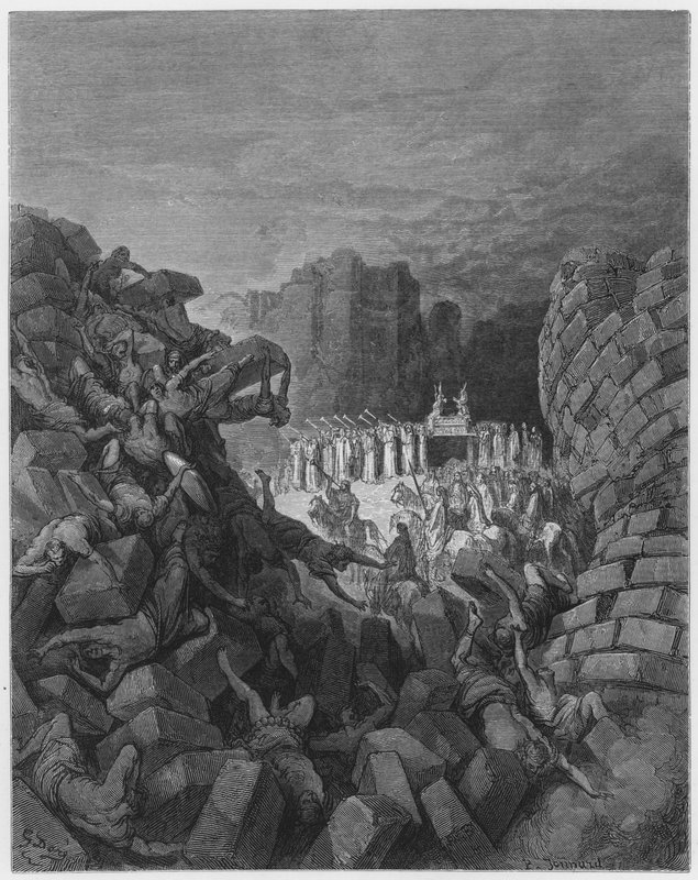 Gustave Dore İncil: Eriha Duvarları yıkılıyor by Gustave Dore