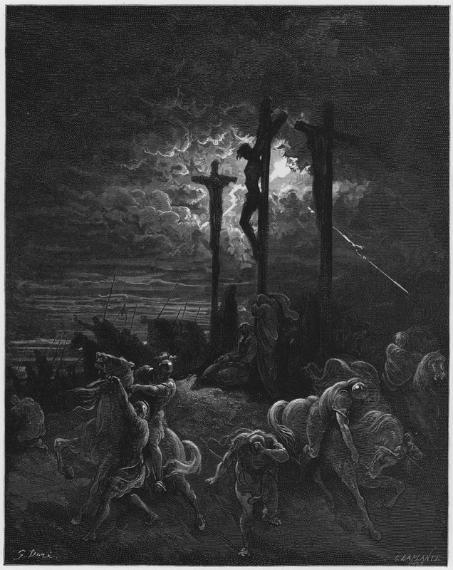 Gustave Dore Bible: The darkness at the crucifixion  by Gustave Dore