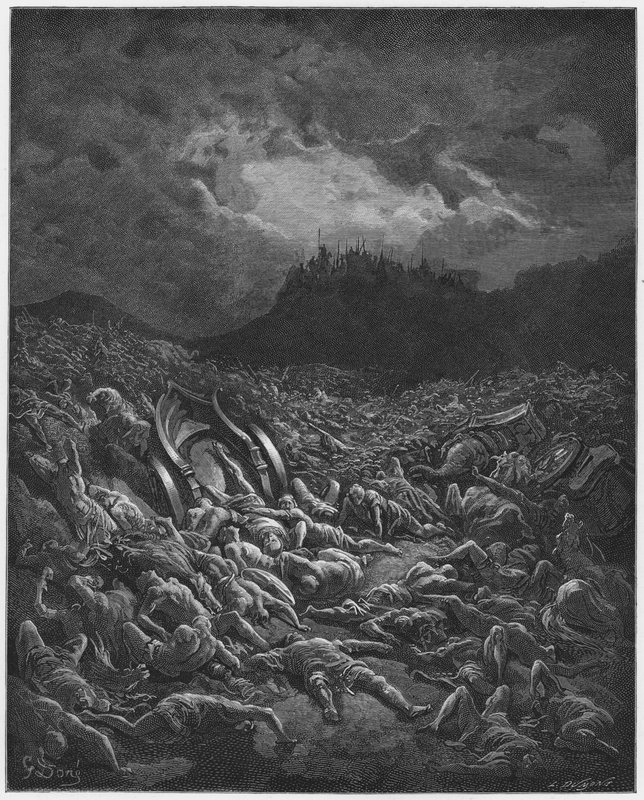 Gustave Dore Bible: The destruction of the armies of the Ammonites and Moabites  by Gustave Dore