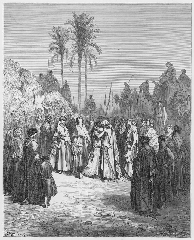 Gustave Dore Bible: The meeting of Jacob and Esau  by Gustave Dore