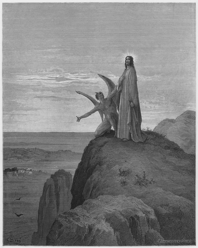 Gustave Dore İncil: İsa bir şeytanın ele geçirdiği adamı iyileştiriyor by Gustave Dore