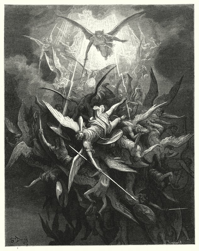 Illustration by Gustave Dore for Miltons Paradise Lost, Book I, lines 44, 45  by Gustave Dore