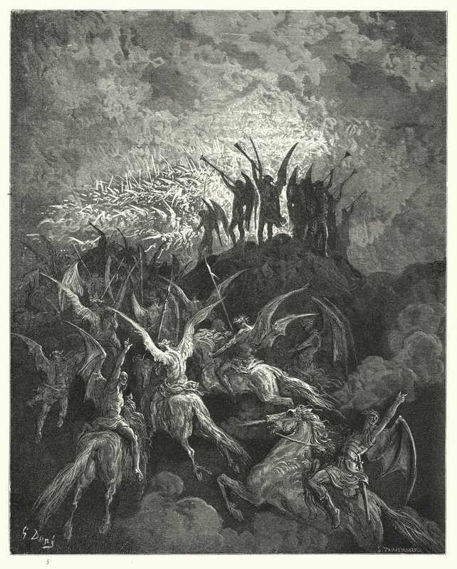 Illustration by Gustave Dore for Miltons Paradise Lost, Book I, lines 757-759  by Gustave Dore