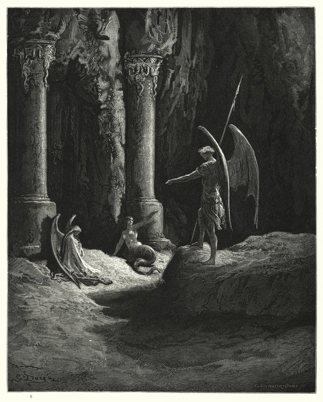 Illustration by Gustave Dore for Miltons Paradise Lost, Book II, lines 648, 649  by Gustave Dore
