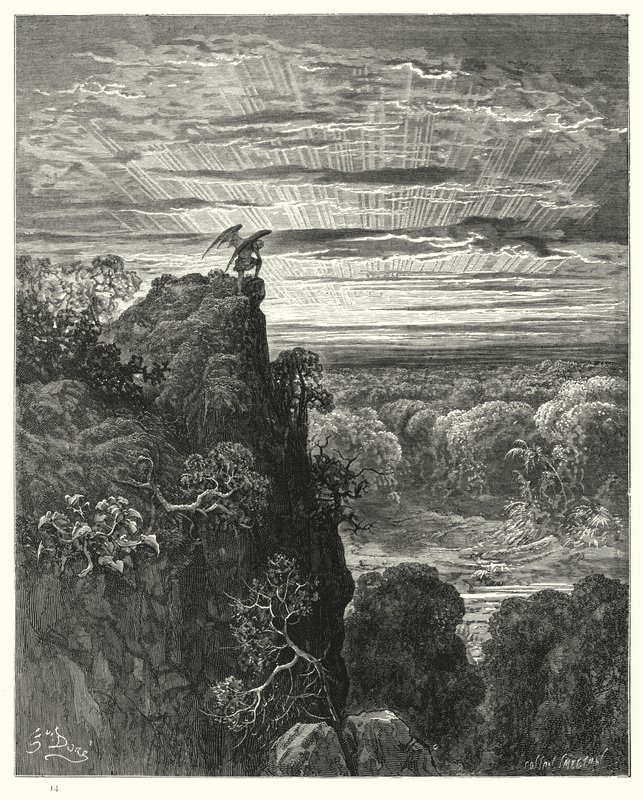 Illustration by Gustave Dore for Miltons Paradise Lost, Book IV, lines 172, 173  by Gustave Dore