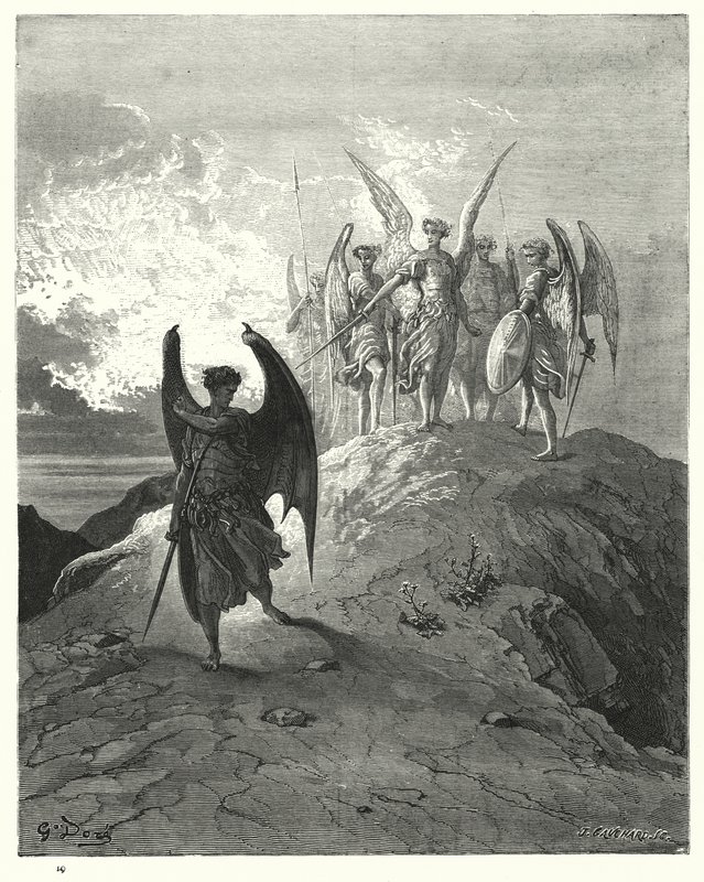 Illustration by Gustave Dore for Miltons Paradise Lost, Book IV, lines 1014, 1015  by Gustave Dore