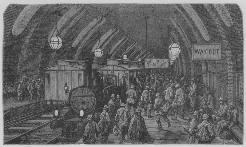 Gare DUn Rail-way En Ville  by Gustave after Dore