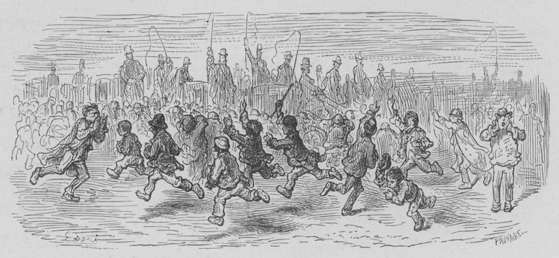 Büyük Derbi Yarışından Sonra Araba Çığlıkları by Gustave after Dore
