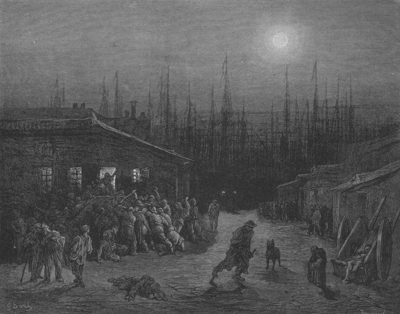 Concordia Gemisi, Rıhtımların Bir Havzasında by Gustave after Dore