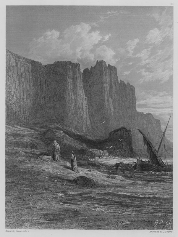 Vivien na Merlin baruhutse by Gustave after Dore