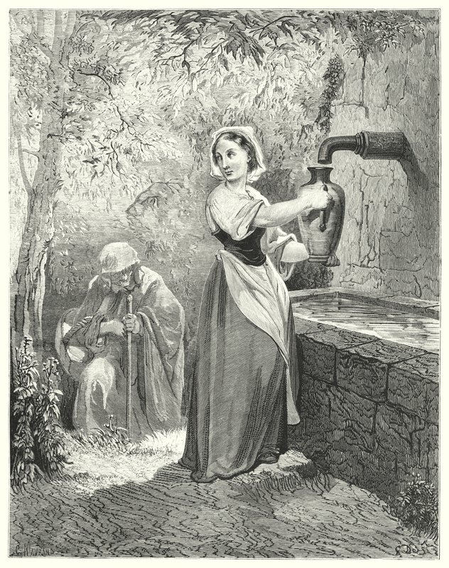 Le Ücretler; Periler (gravür) by Gustave Dore