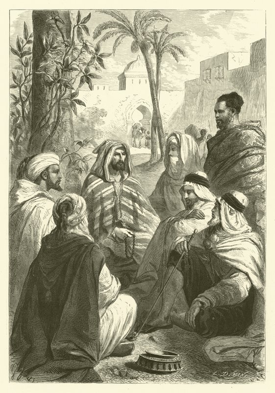 Arap hikayeci (gravür) by Gustave Janet