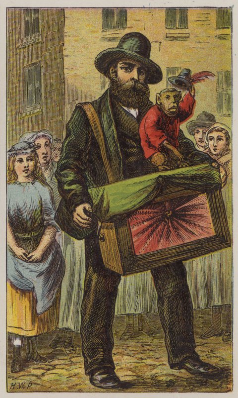 Organ Öğütücü (renkli taş) by H.W. (after) Petherick