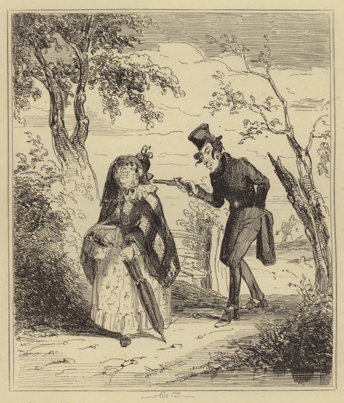 Bartlett Bayan Lewis'i vuruyor by Hablot Knight Browne