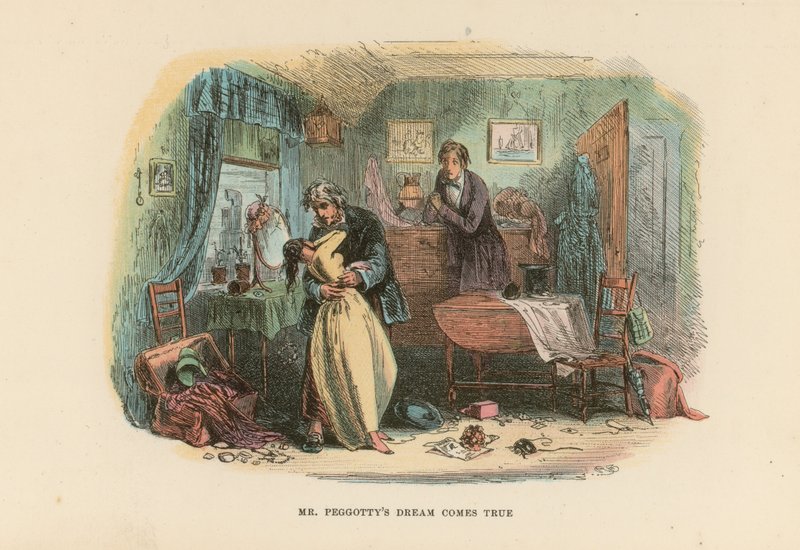 David Copperfield için İllüstrasyon by Hablot Knight Browne