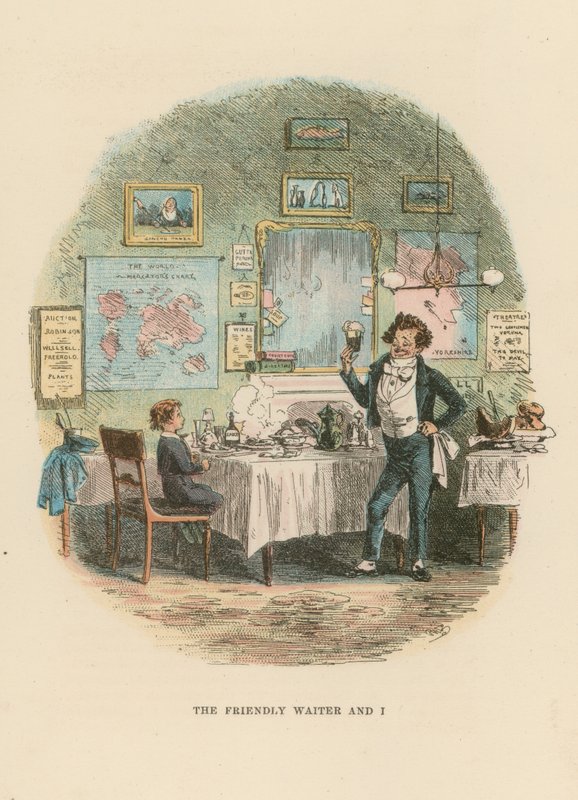 David Copperfield için İllüstrasyon by Hablot Knight Browne