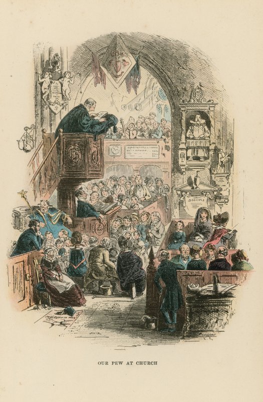 David Copperfield için İllüstrasyon by Hablot Knight Browne