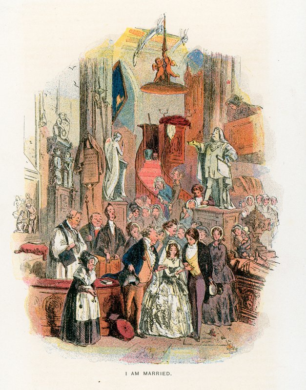 David Copperfield için İllüstrasyon by Hablot Knight Browne