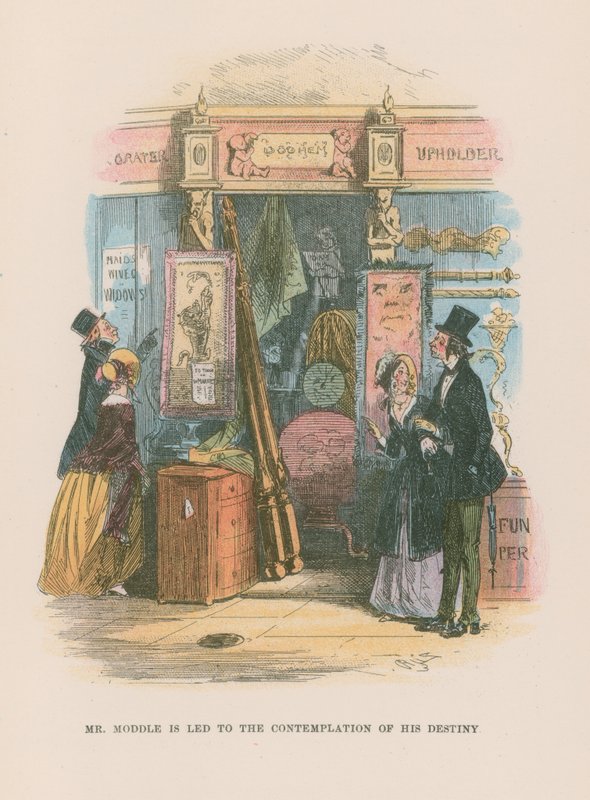 Martin Chuzzlewit için çizim by Hablot Knight Browne