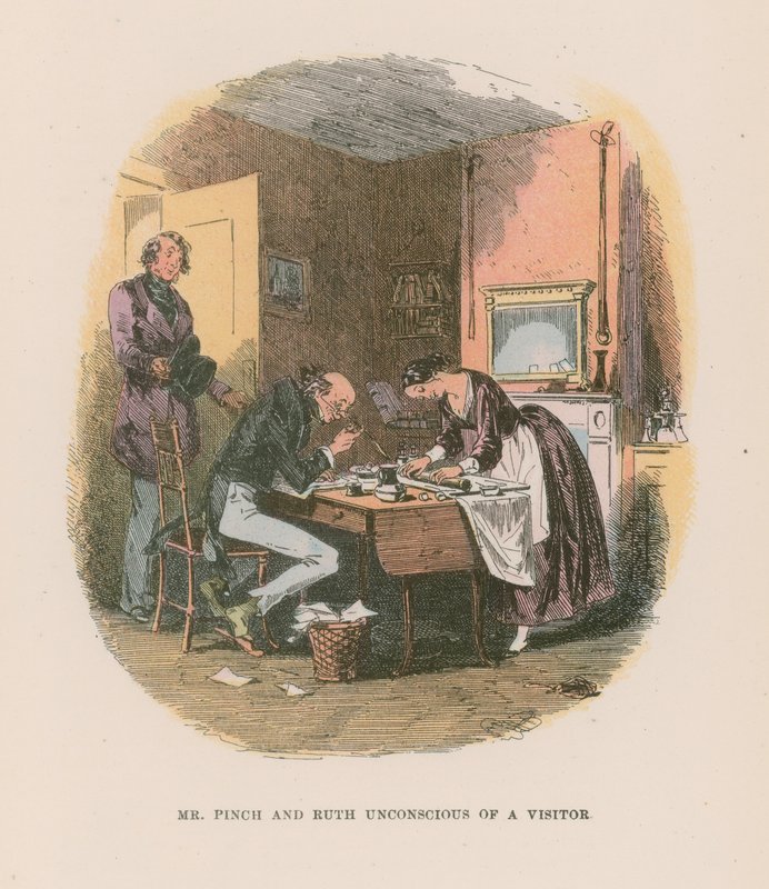 Martin Chuzzlewit için çizim by Hablot Knight Browne