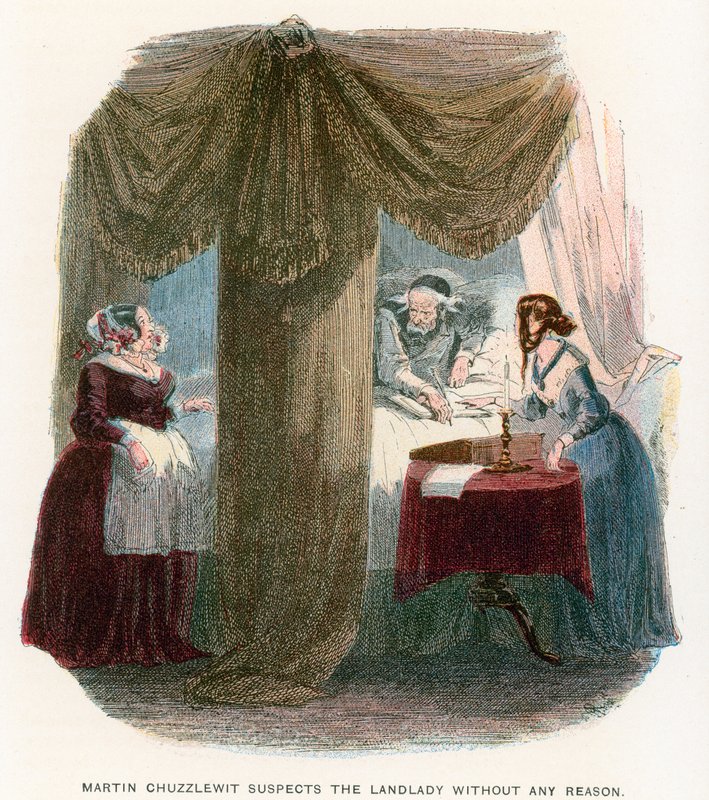 Martin Chuzzlewit için çizim by Hablot Knight Browne