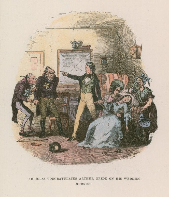 Nicholas Nickleby için İllüstrasyon by Hablot Knight Browne