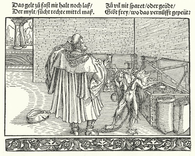 Avarice Şeytanı (gravür) by Hans (after) Burgkmair