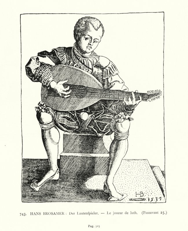 Ud Oyuncusu (gravür) by Hans Brosamer