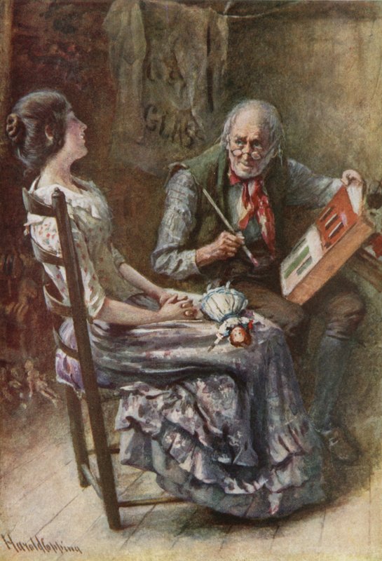 Bertha ve babası (renkli taş) by Harold Copping