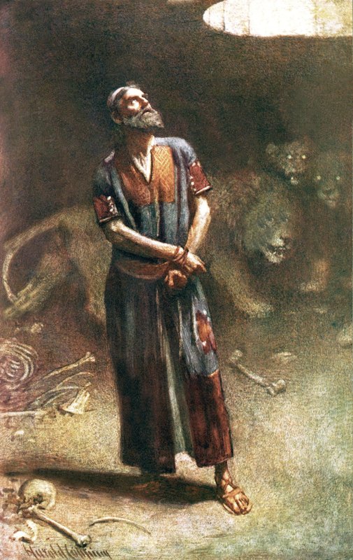 Daniel aslanın ininde by Harold Copping