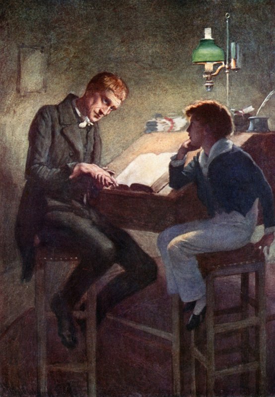 David Copperfield ve Uriah Heep (renkli taş) by Harold Copping