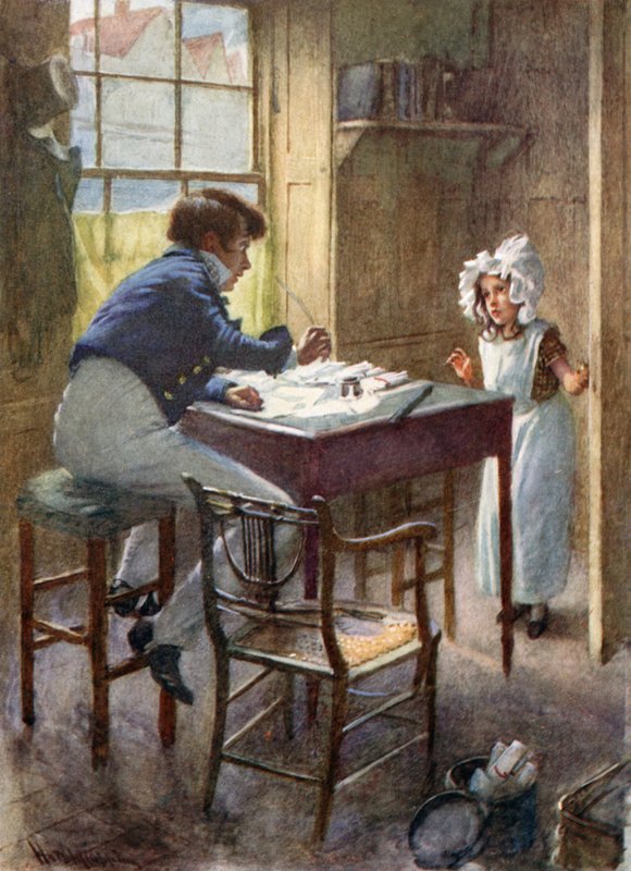 Dick Swiveller Markiz ile tanışıyor (renkli taş) by Harold Copping