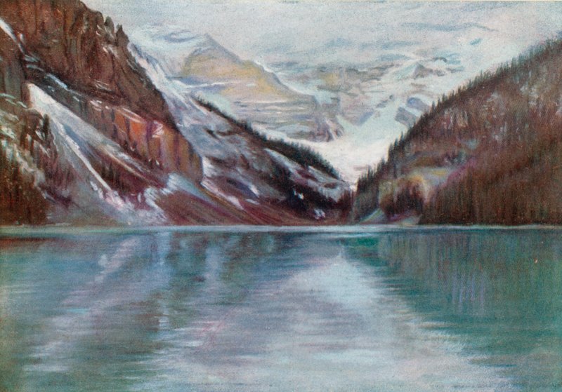Lake Louise, the lake in the clouds by Harold Copping