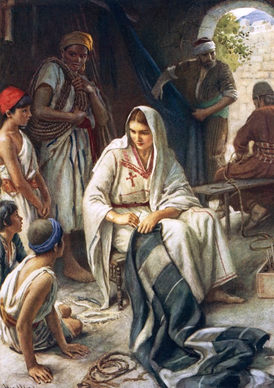 Priscilla (renkli taş) by Harold Copping