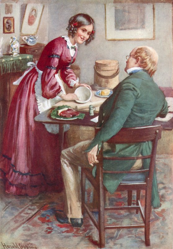 Ruth Pinch bir Puding yapar by Harold Copping