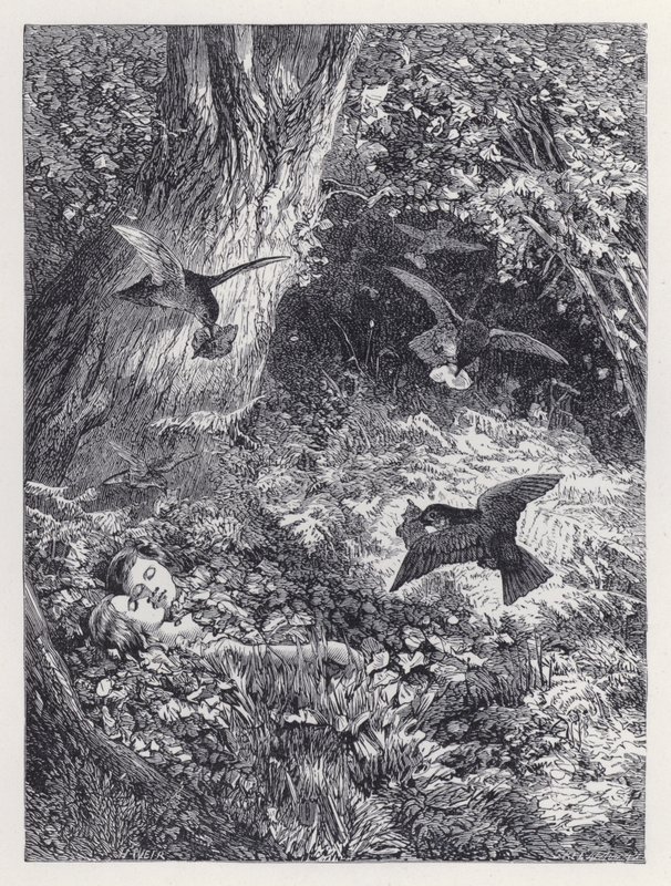 Ormandaki Çocuklar (gravür) by Harrison William Weir