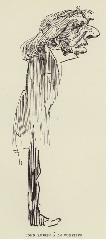 John Ruskin ve Whistler by Harry Furniss
